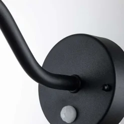 Elstead Klampenborg utendørs vegglampe, svart, bevegelsessensor| Vegglamper Med Sensor|Utebelysning Med Sensor