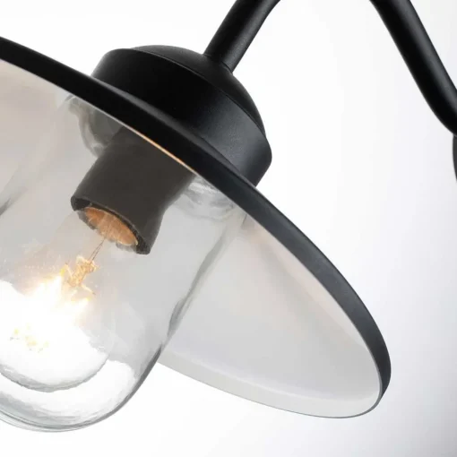 Elstead Klampenborg utendørs vegglampe, svart, bevegelsessensor| Vegglamper Med Sensor|Utebelysning Med Sensor