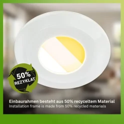 Briloner Klira innfellingslampe, hvit, Ø 9 cm, IP44, sett med 3 stk| Downlights