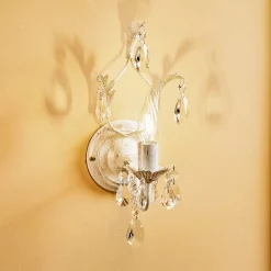 ONLI Kristallvegglampe Teresa, elfenbein, 1 lyskilde| Vegglamper