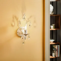 ONLI Kristallvegglampe Teresa, elfenbein, 1 lyskilde| Vegglamper