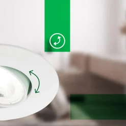 Briloner Kulana A innfellingslampe, hvit, 4000K, Ø9cm, sett med 3 stk Best