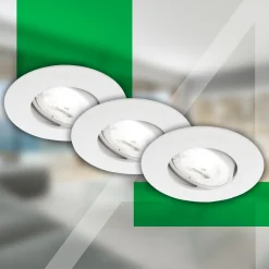 Briloner Kulana A innfellingslampe, hvit, 4000K, Ø9cm, sett med 3 stk Best