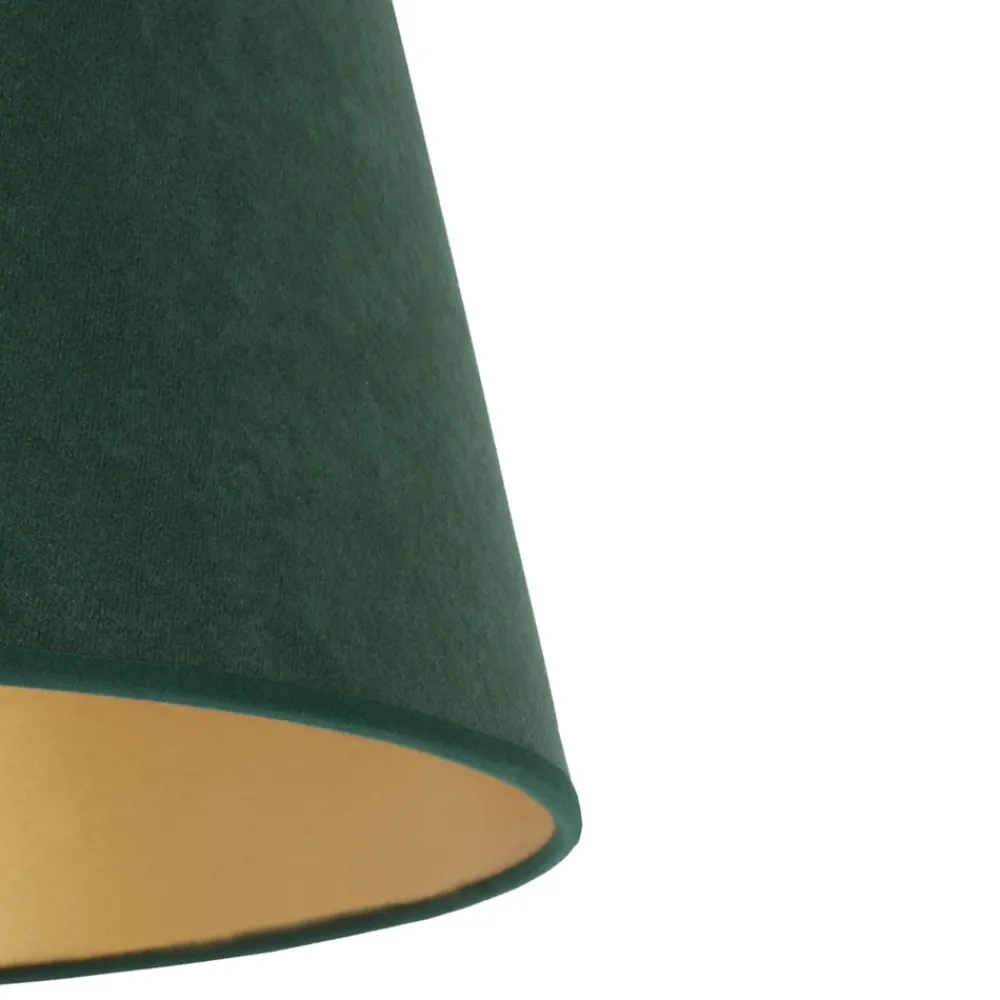 Duolla Lampeskjerm Cone høyde 18 cm, mørkegrønn/gull