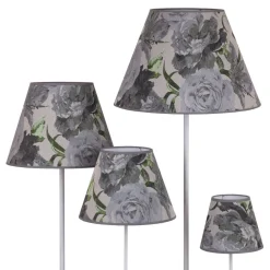 Duolla Lampeskjerm Sofia Høyde 26 cm, blomstermønster grå| Lampeskjermer