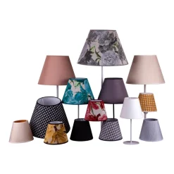 Duolla Lampeskjerm Sofia høyde 26 cm, svart/hvit| Lampeskjermer