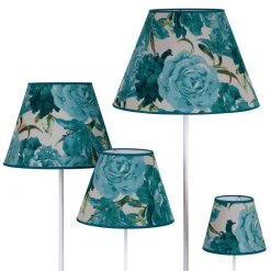 Duolla Lampeskjerm Sofia Høyde 15,5 cm Blomstermønster turkis| Lampeskjermer