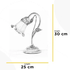 ONLI Lancia bordlampe, elfenbensfarget, 1 lyskilde, jern, glass New