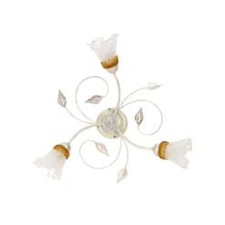 ONLI Lancia taklampe, elfenbensfarget, 3 lyskilder, jern, glass Hot