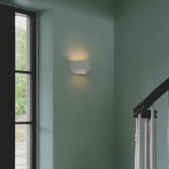 Nordlux Lancio Oblong vegglampe i gips, med støpsel, hvit| Vegglamper