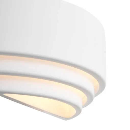 Nordlux Lancio Oblong vegglampe i gips, med støpsel, hvit| Vegglamper
