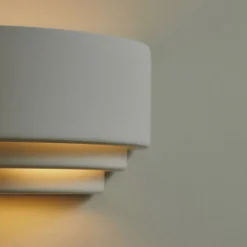 Nordlux Lancio Oblong vegglampe i gips, med støpsel, hvit| Vegglamper