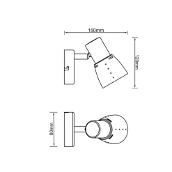 Brilliant Lava veggspot, bredde 8 cm, antikk kobber, metall| Spotter I Tak