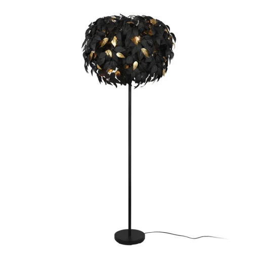 Reality Leuchten Leavy gulvlampe, svart/gull, høyde 180 cm, plast Sale
