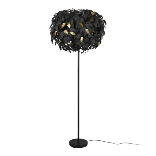 Reality Leuchten Leavy gulvlampe, svart/gull, høyde 180 cm, plast Sale