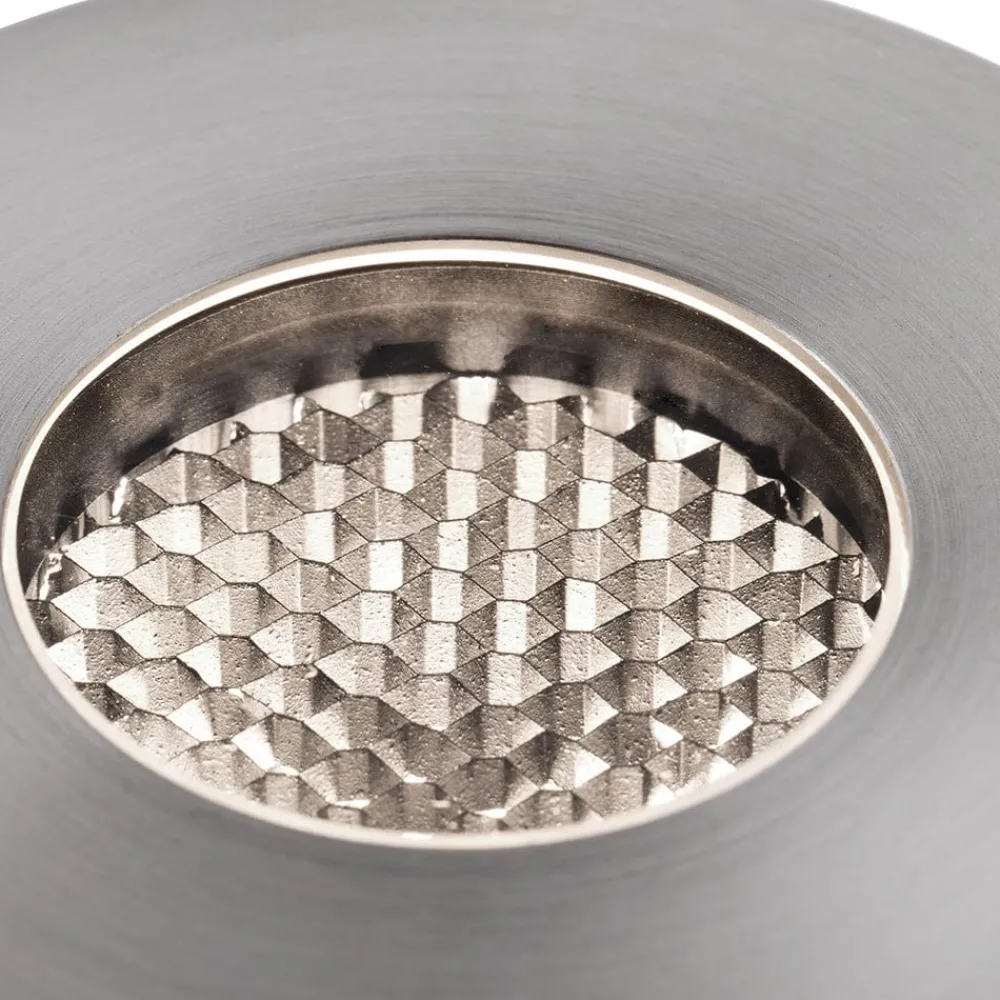 FARO BARCELONA LED innfelt spot grunn, nikkelfarget, Ø 8 cm, aluminium/stål| Nedfelt Utebelysning|Utespotter