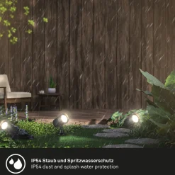 Briloner LED jordspyd 3799035, svart, plastsett med 3 stk Ø 5 cm Clearance