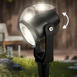 Briloner LED jordspydspiss 3919035 12V 3-punkts forlengelse, svart Ø 5 cm Clearance