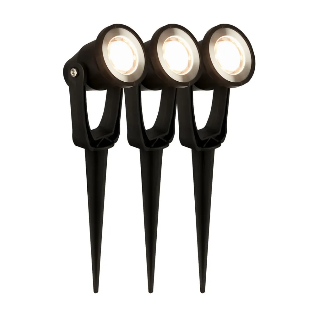 Briloner LED jordspydspotlight 3918035 12V startpakke med 3 stk, svart, Ø 5 cm| Utespotter