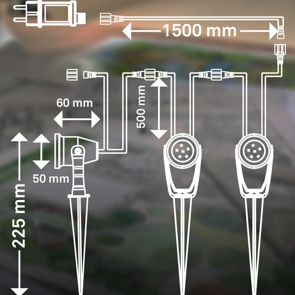 Briloner LED jordspydspotlight 3918035 12V startpakke med 3 stk, svart, Ø 5 cm| Utespotter