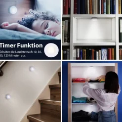 Briloner LED skapbelysning Skap, fjernkontroll, sett med 6 stk| Led-Innendørs