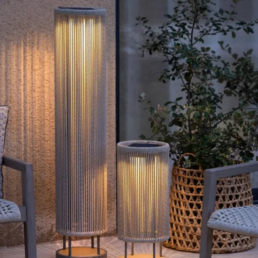 Les Jardins LED solcellebakkelys Rop&Strip høyde 120cm, 3000 K, 500 lm| Solcellelamper