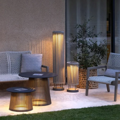 Les Jardins LED solcellebakkelys Rop&Strip høyde 120cm, 3000 K, 500 lm| Solcellelamper