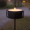 STAR TRADING LED stearinlys Fakkelstearinlys svart metall/voks batteridrevet| Dekorasjonsbelysning