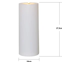 STAR TRADING LED stearinlys Flamme Rak 27,5 cm hvit plast batteridrevet