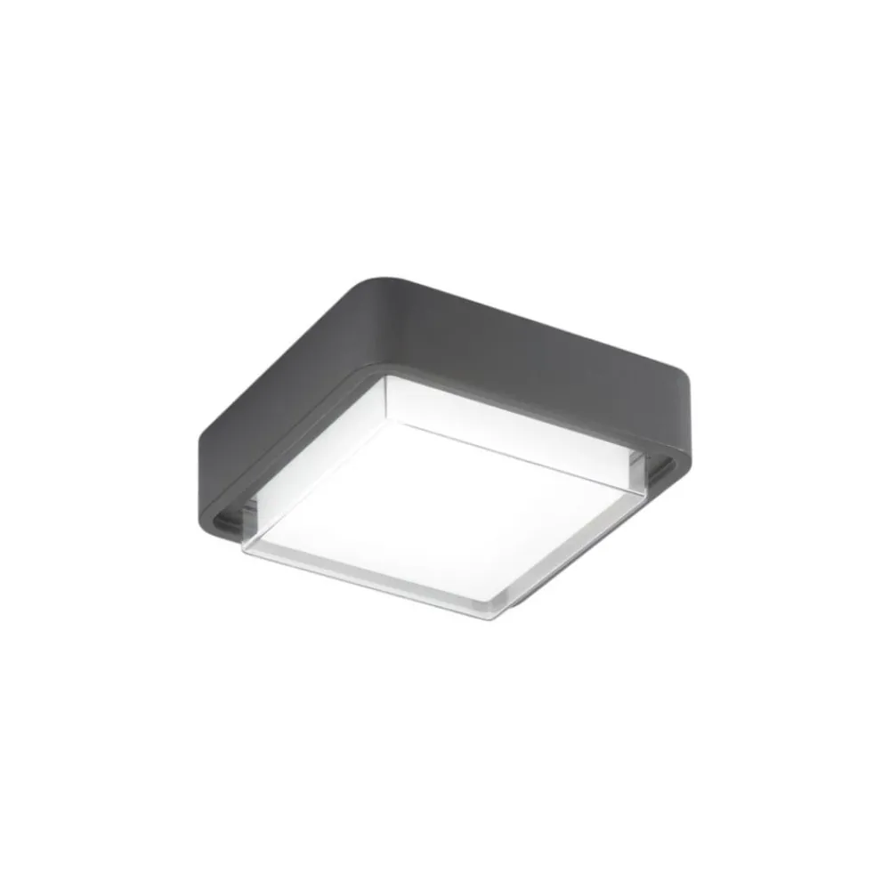 Fabas Luce LED utendørs taklampe Diuk, mørkegrå, metall, IP65| Taklamper Utendørs