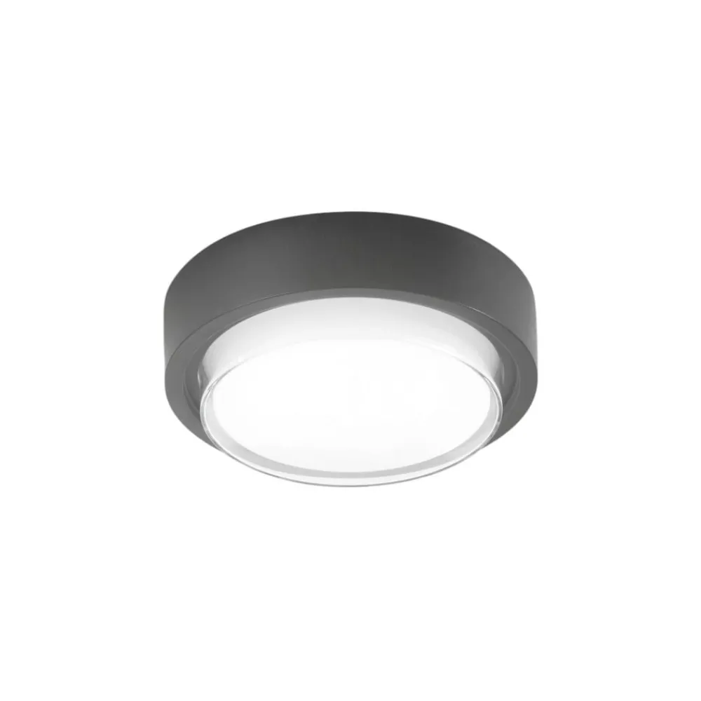 Fabas Luce LED utendørs taklampe Owen, mørk grå, metall, 23 cm, IP65| Taklamper Utendørs