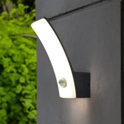 Eco-Light LED utendørs vegglampe Cairo, antrasitt, plast, sensor| Vegglamper Med Sensor