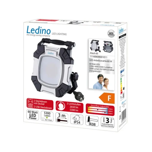 Ledino LED-arbeidslyskaster Allach 60 CCT 2-trinns bryter| Teknisk Lys