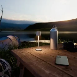 Sigor LED-batteridrevet bordlampe Nuindie pocket, grå, IP54, dimbar| Dekorasjonsbelysning|Terrassebelysning