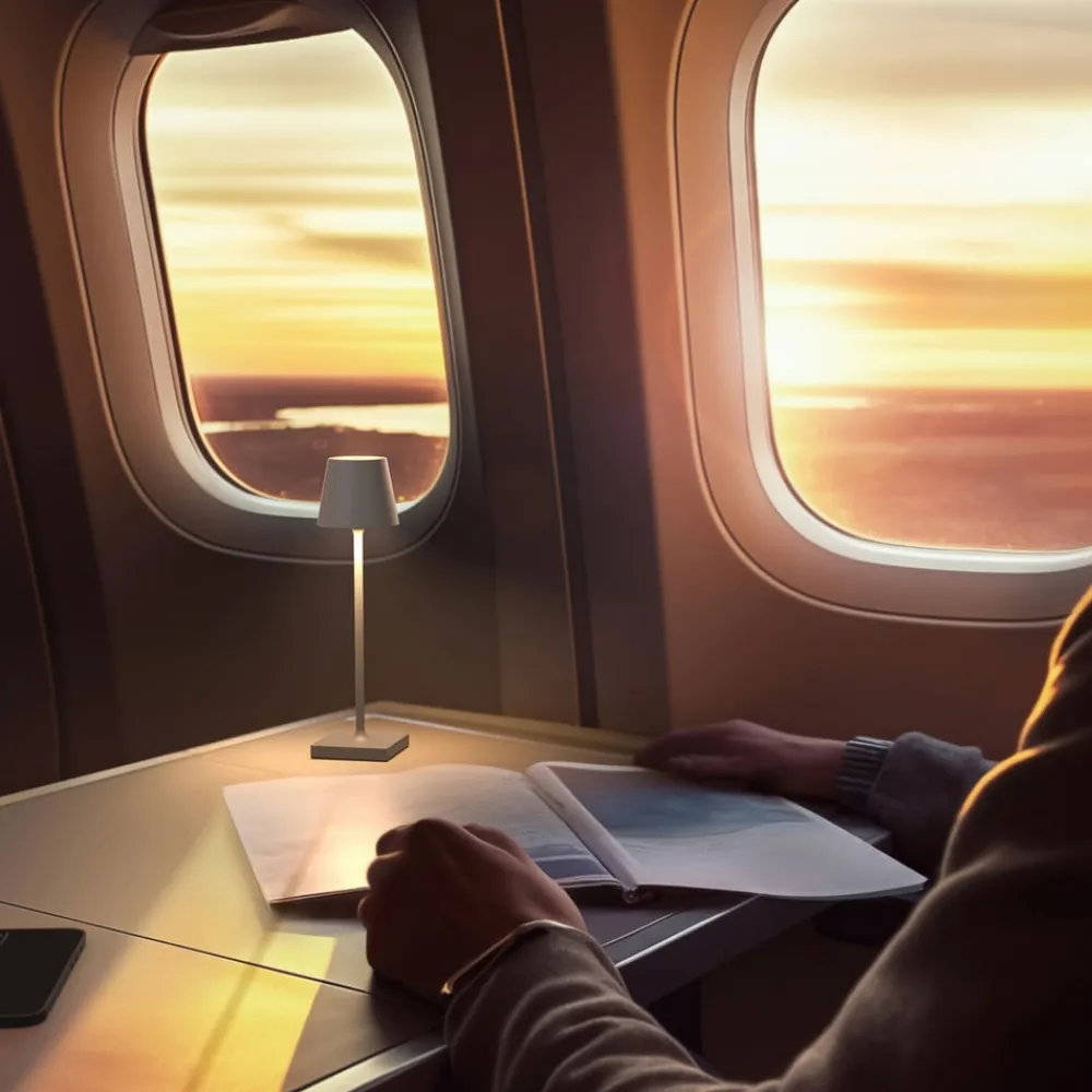 Sigor LED-batteridrevet bordlampe Nuindie pocket, grå, IP54, dimbar| Dekorasjonsbelysning|Terrassebelysning