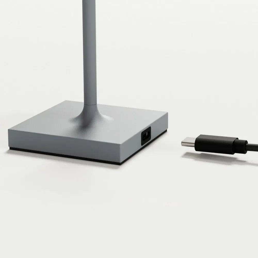 Sigor LED-batteridrevet bordlampe Nuindie pocket, grå, IP54, dimbar| Dekorasjonsbelysning|Terrassebelysning