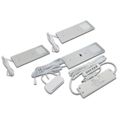 Hera LED-benkbelysning Eco-Pad F 3 stk 3 000 K alu