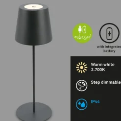 Briloner LED-bordlampe 7508015, antrasitt 2 700 K IP44 Touchdim| Dekorasjonsbelysning|Led-Utendørs