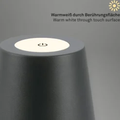 Briloner LED-bordlampe 7508015, antrasitt 2 700 K IP44 Touchdim| Dekorasjonsbelysning|Led-Utendørs