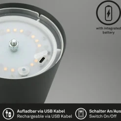Briloner LED-bordlampe 7508015, antrasitt 2 700 K IP44 Touchdim| Dekorasjonsbelysning|Led-Utendørs