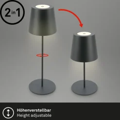 Briloner LED-bordlampe 7508015, antrasitt 2 700 K IP44 Touchdim| Dekorasjonsbelysning|Led-Utendørs