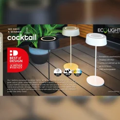 Eco-Light LED-bordlampe Cocktail, batteri dimbar, svart Best