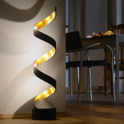Eco-Light LED-bordlampe Helix, høyde 66 cm, svart-gull| Bordlamper