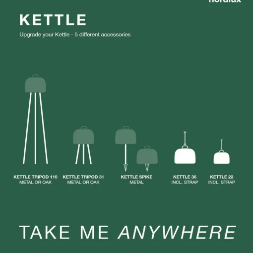 Nordlux LED-bordlampe Kettle Tripod metall, skjerm 22 cm Outlet