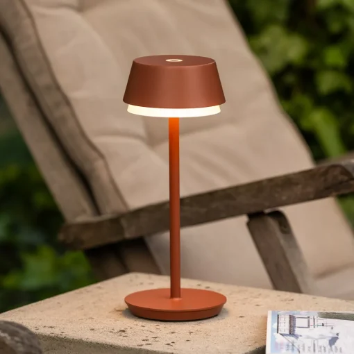 Konstsmide LED-bordlampe Lyon, terrakotta, IP54, dimmer, CCT, RGB Clearance