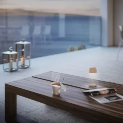 Briloner LED-bordlampe med batteri Brilo unplugged Riffle, 20 cm, beige