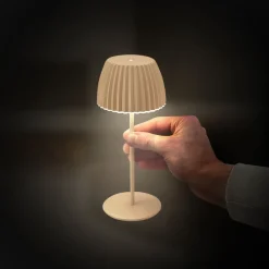 Briloner LED-bordlampe med batteri Brilo unplugged Riffle, 20 cm, beige