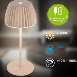 Briloner LED-bordlampe med batteri Brilo unplugged Riffle, 20 cm, beige