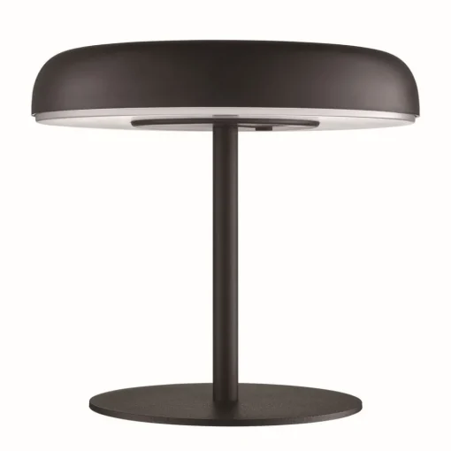 Nordlux LED-bordlampe med solcellepanel og batteri Elmer, svart, metall, IP44| Solcellelamper