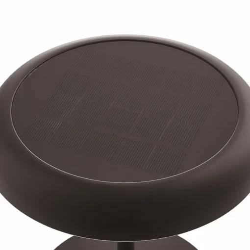 Nordlux LED-bordlampe med solcellepanel og batteri Elmer, svart, metall, IP44| Solcellelamper
